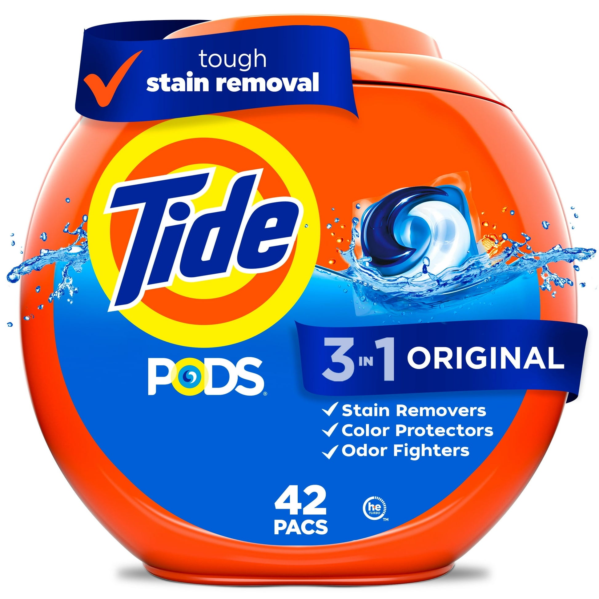 Tide PODS Liquid Laundry Detergent Pacs, Original Scent, 42 Count 
