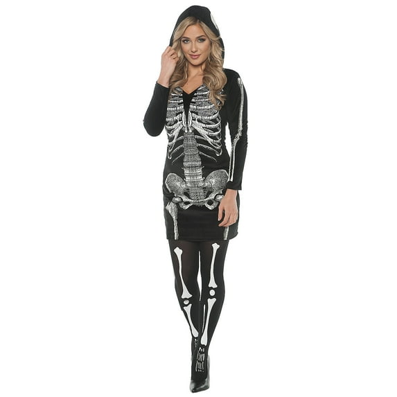 Underwraps Women's Skeletal Hoodie Dress Costume XL Female