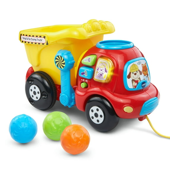 VTech Drop & Go Dump Truck with Accessories, Electronic Learning Baby and Toddler Toys