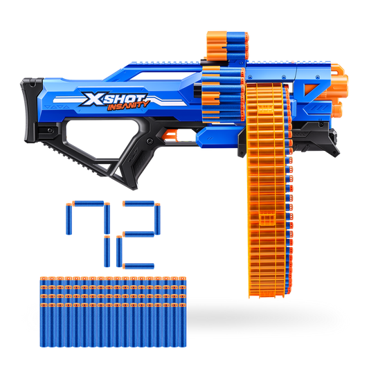 XSHOT Insanity Mad Mega Barrel (72 Darts), Air Pocket Technology, Outdoor blaster by ZURU, Ages 8+