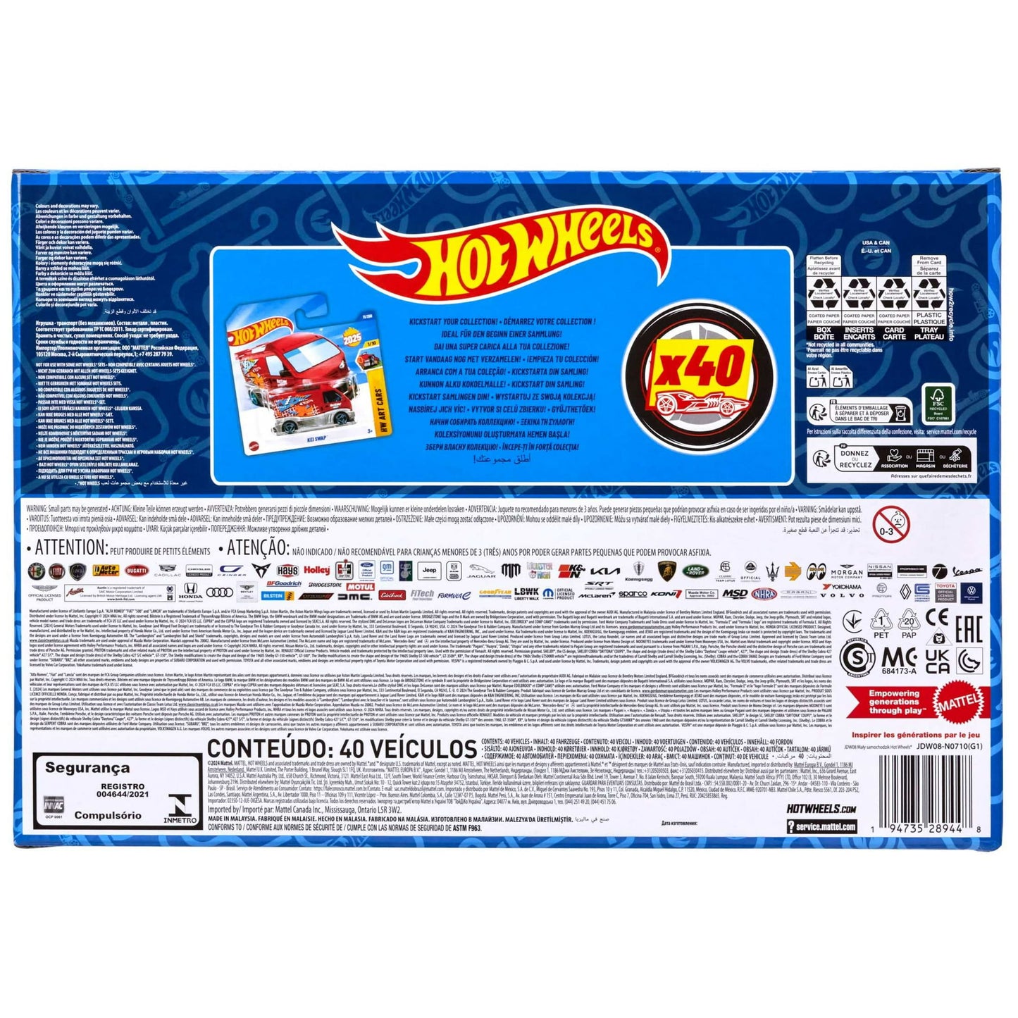Hot Wheels 40 Pack, Set of 40 1:64 Scale Toy Race Cars, Rescue Vehicles or Trucks (Styles May Vary)