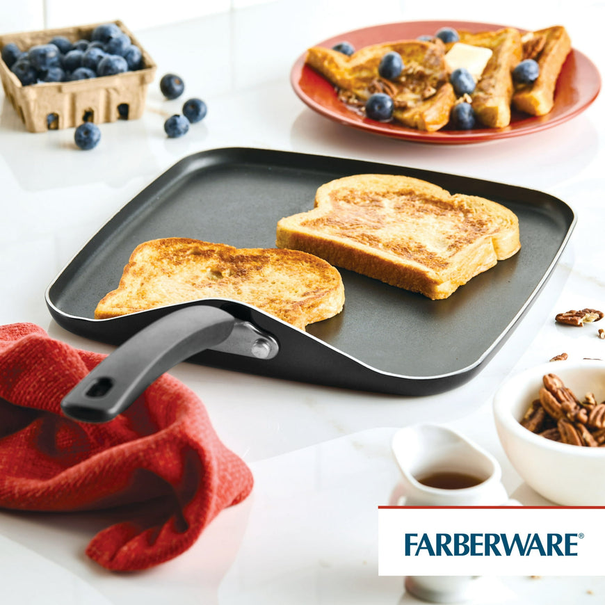 Farberware Easy Clean Griddle Pan - 11 Inch Nonstick Grill Pan, Dishwasher Safe, Oven Safe to 350¡F, Black