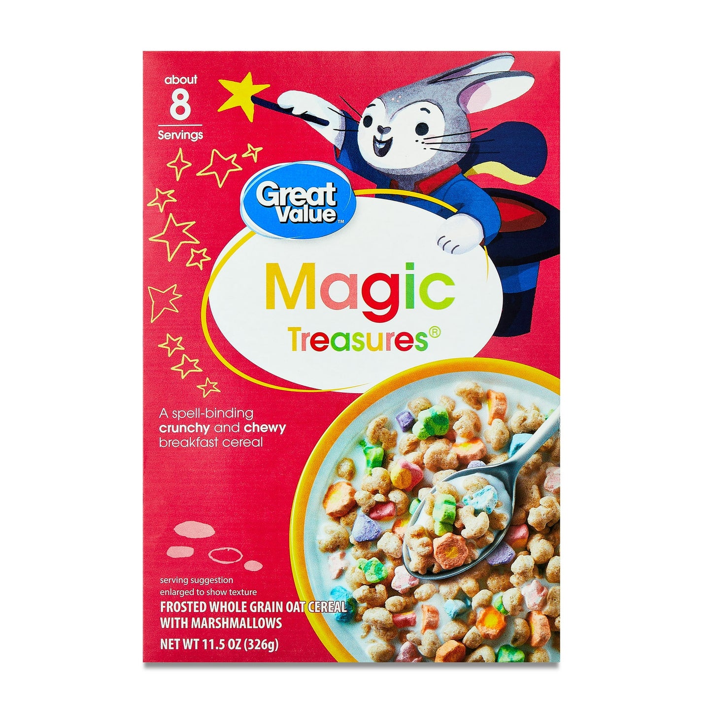 (10 pack) Great Value Magic Treasures Whole Grain Oat with Marshmallow Breakfast Cereal, 11.5 oz