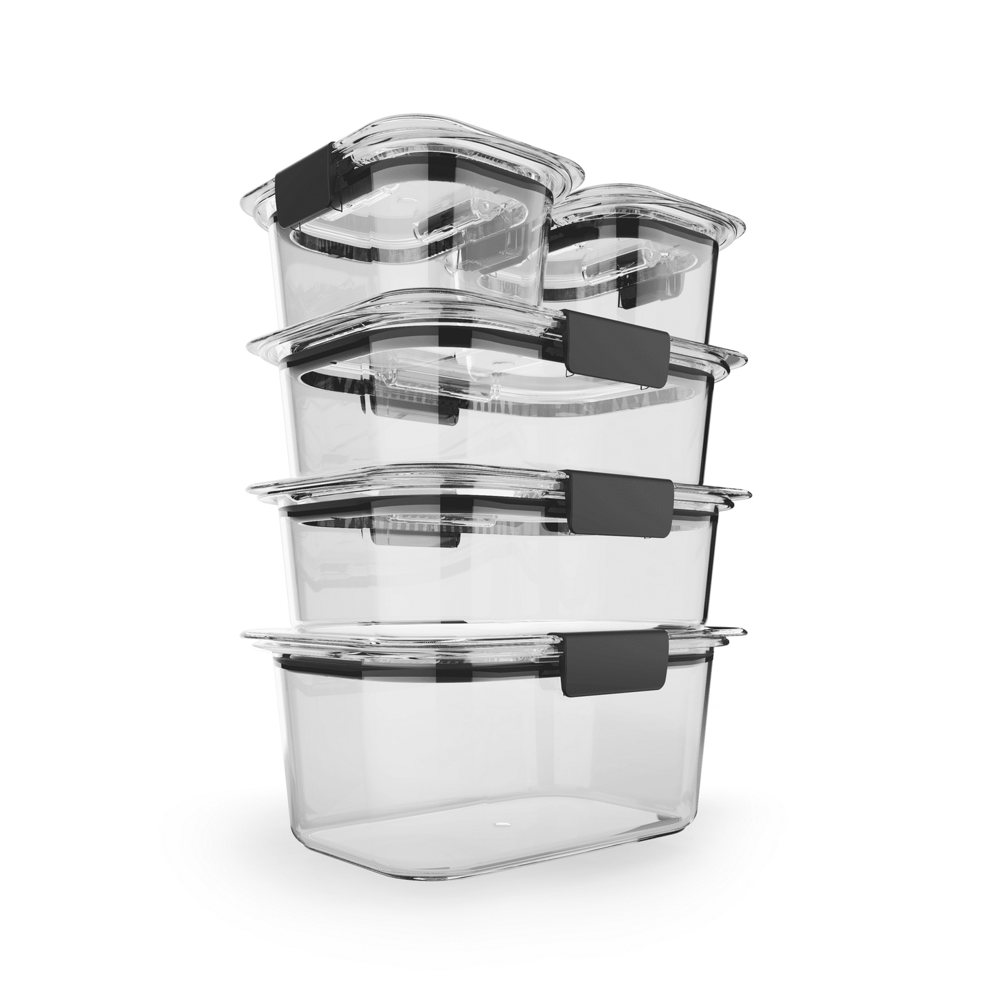 Rubbermaid Brilliance Leak-Proof Stain Resistant Clear Food Storage Containers, 10 Piece Set