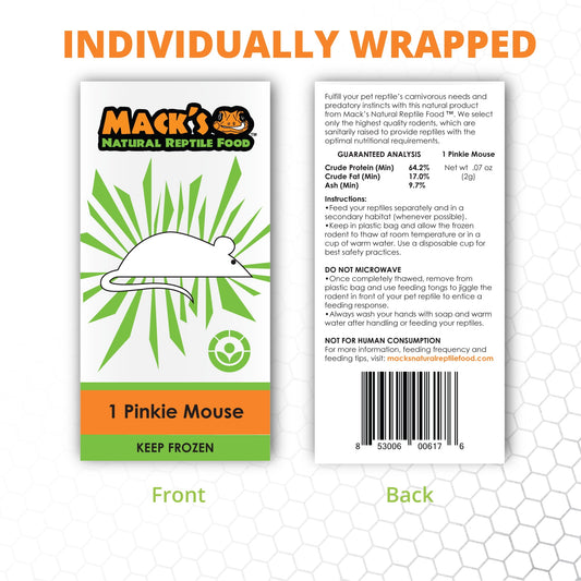 Mack's Natural Reptile Food Pinkie Mouse 10 Ct.