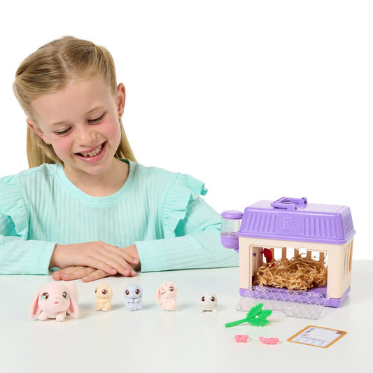 Little Live Pets - Mama Surprise Minis. Feed and Nurture a Lil' Bunny Inside Their Hutch, Ages 5+