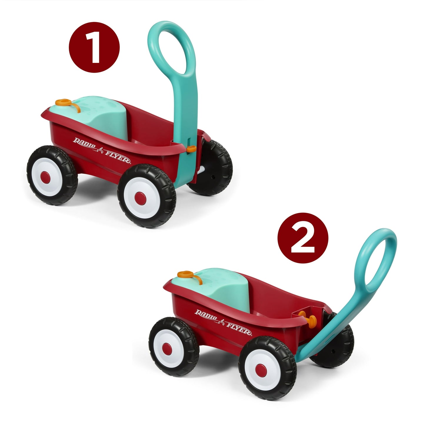 Radio Flyer Push & Pull Bubble Buddy Walker Wagon, Battery-Free Bubble Machine for Kids 1-4 Years