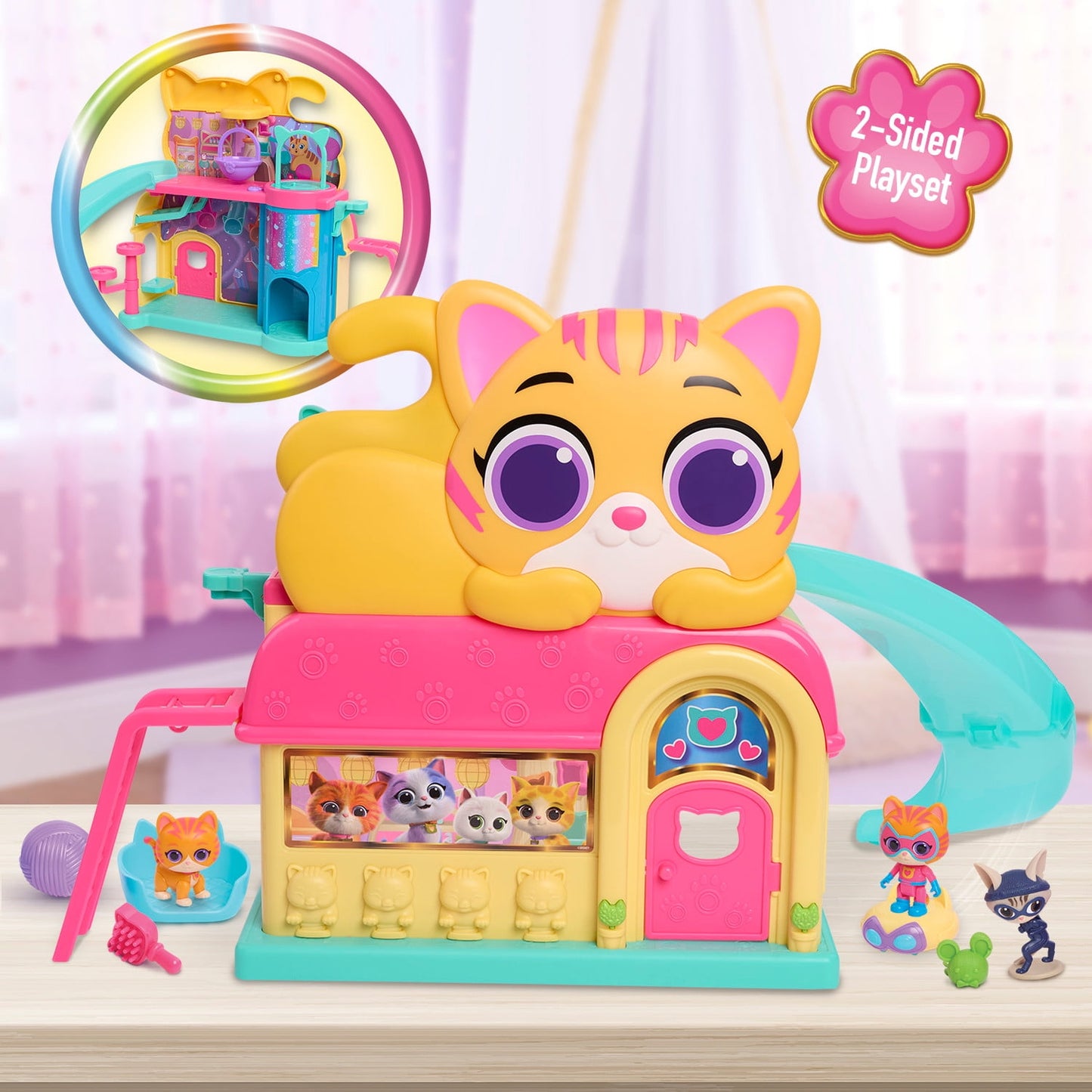 Disney Junior SuperKitties Purr ÔNÕ Play Playset and Figures, 12-pieces, Lights and Sounds