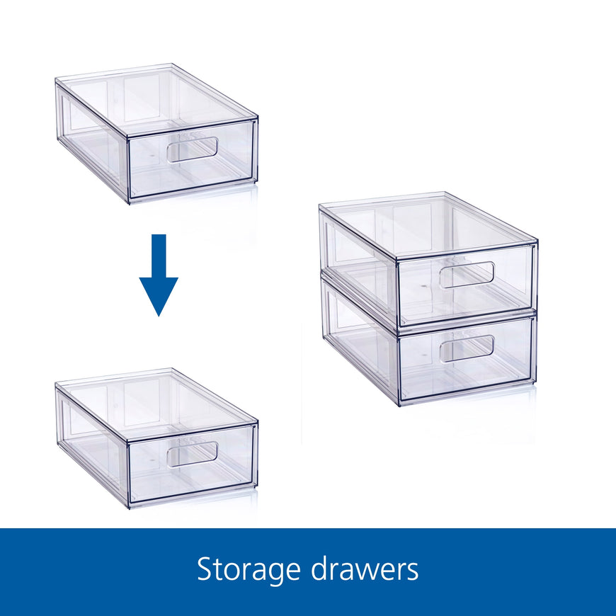 Mainstays Clear Glossy Plastic Pull-Out Closet Drawer Small Size, Adult Size