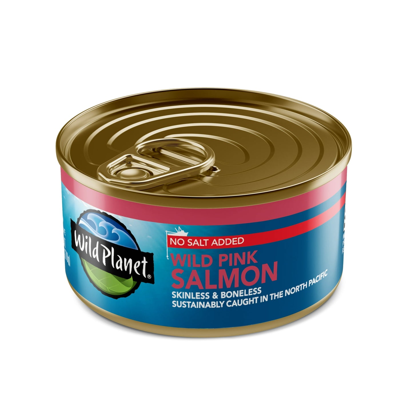(12 pack) Wild Planet North Pacific Wild Pink Salmon, No Salt Added, 6 oz Can