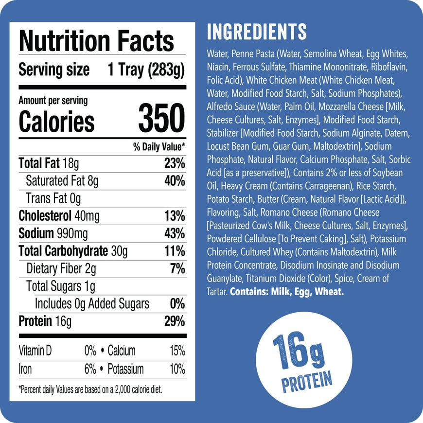 HORMEL COMPLEATS Chicken Alfredo, Shelf-Stable, 10 oz Plastic Tray (Pack of 6)