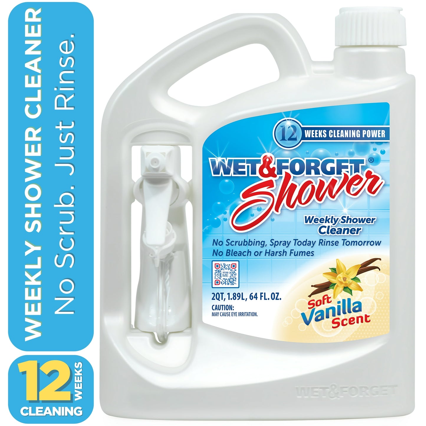 Wet & Forget Shower Cleaner Spray, Vanilla Scent, 64 oz