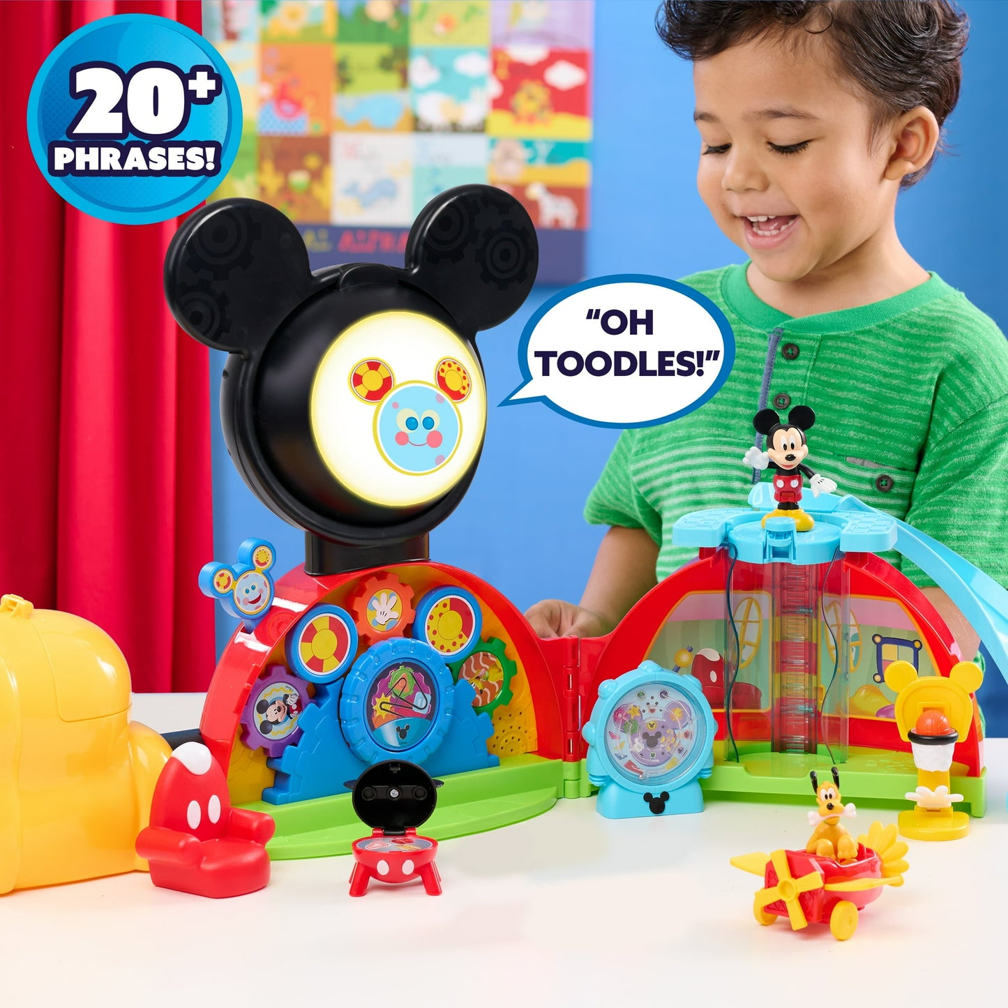 Disney Jr. Mickey Mouse 28-inch Clubhouse Deluxe Playset, 16-pieces, Kids Ages 3 and up