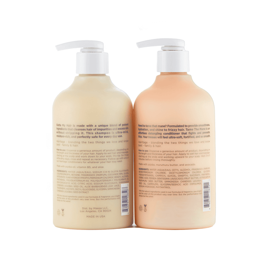 Hairitage Outta My Hair Sulfate Free Shampoo and Conditioner Set, Color Safe + Anti Frizz Curly Hair Products, 13 fl oz_