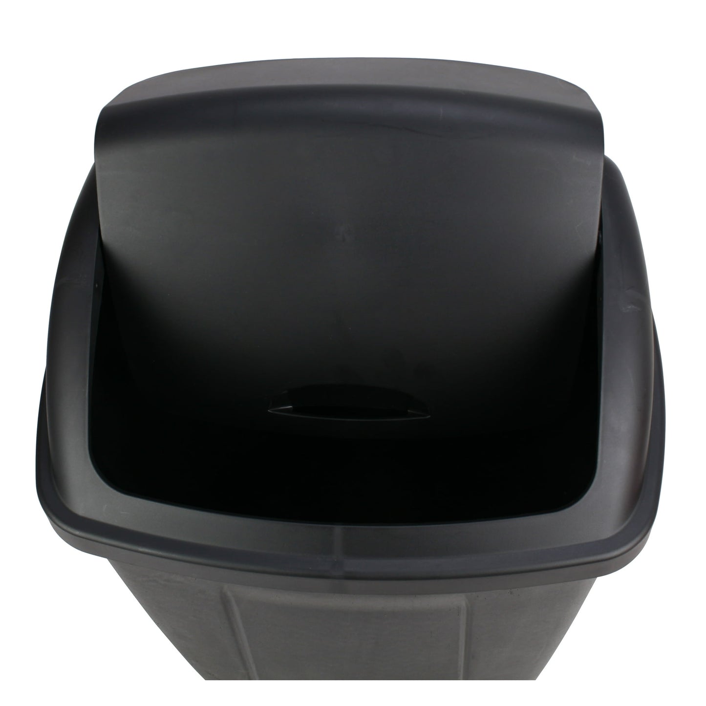 Mainstays 13 Gallon Kitchen Trash Can, Plastic Swing Top Garbage Bin, Black